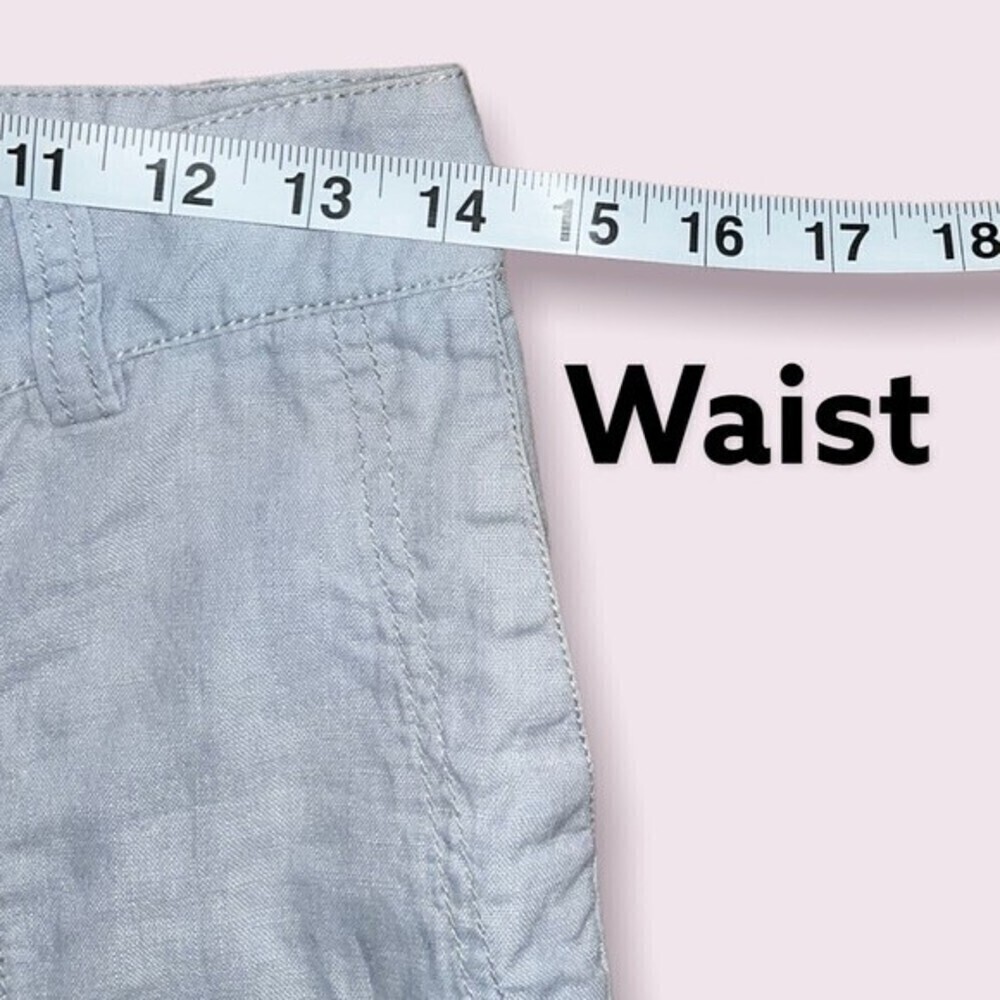 Eileen Fisher 100% Organic Linen Pants Light Grey Cropped Coastal Womens Size 2 - Picture 8 of 8